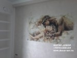 фреска поцелуй адама в спальне